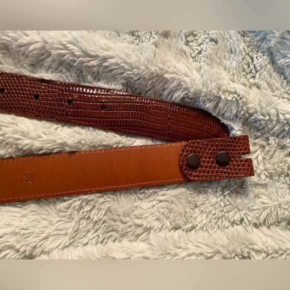 Genuine Lizard Skin Brown Belt size 38 - Never Worn - Picture 6 of 8